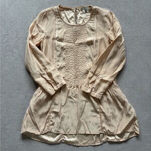 Madewell peach silk top.